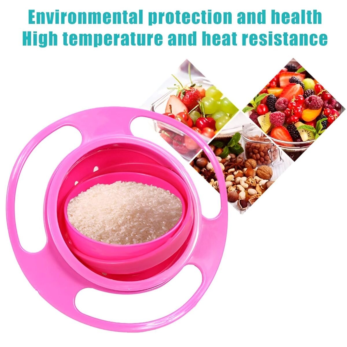 360 Degree Gyro Bowl for Baby - Anti-Spill, Self-Stabilizing, Saturn Design | Dishwasher Safe - Image 4