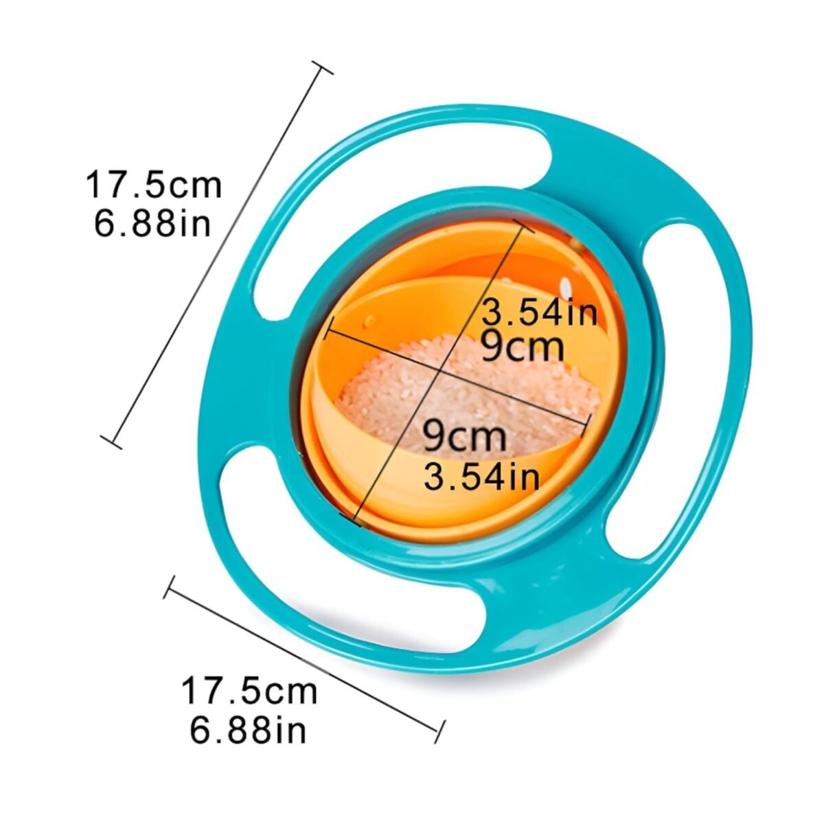 360 Degree Gyro Bowl for Baby - Anti-Spill, Self-Stabilizing, Saturn Design | Dishwasher Safe - Image 2