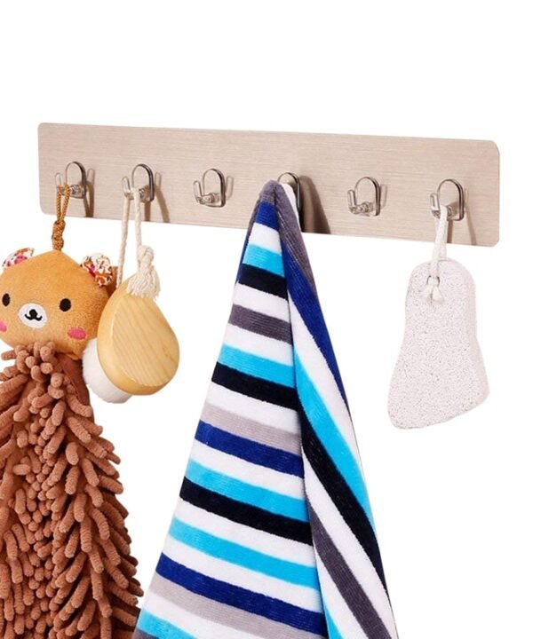 Self Adhesive 6 Hook - No Drill Wall Hanger for Kitchen, Bathroom & Office   - MySmartiee