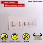 Self Adhesive 6 Hook - No Drill Wall Hanger for Kitchen, Bathroom & Office - Image 2