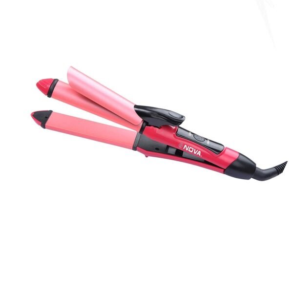 Hair Straightener and Curler (Pink)( Straightener curler for women & men)