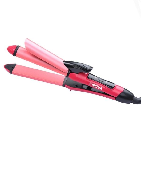 Hair Straightener and Curler (Pink)( Straightener curler for women & men)