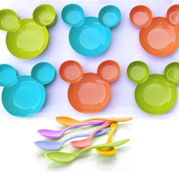 Multicolor Pack of 3 Mickey Mouse Plate