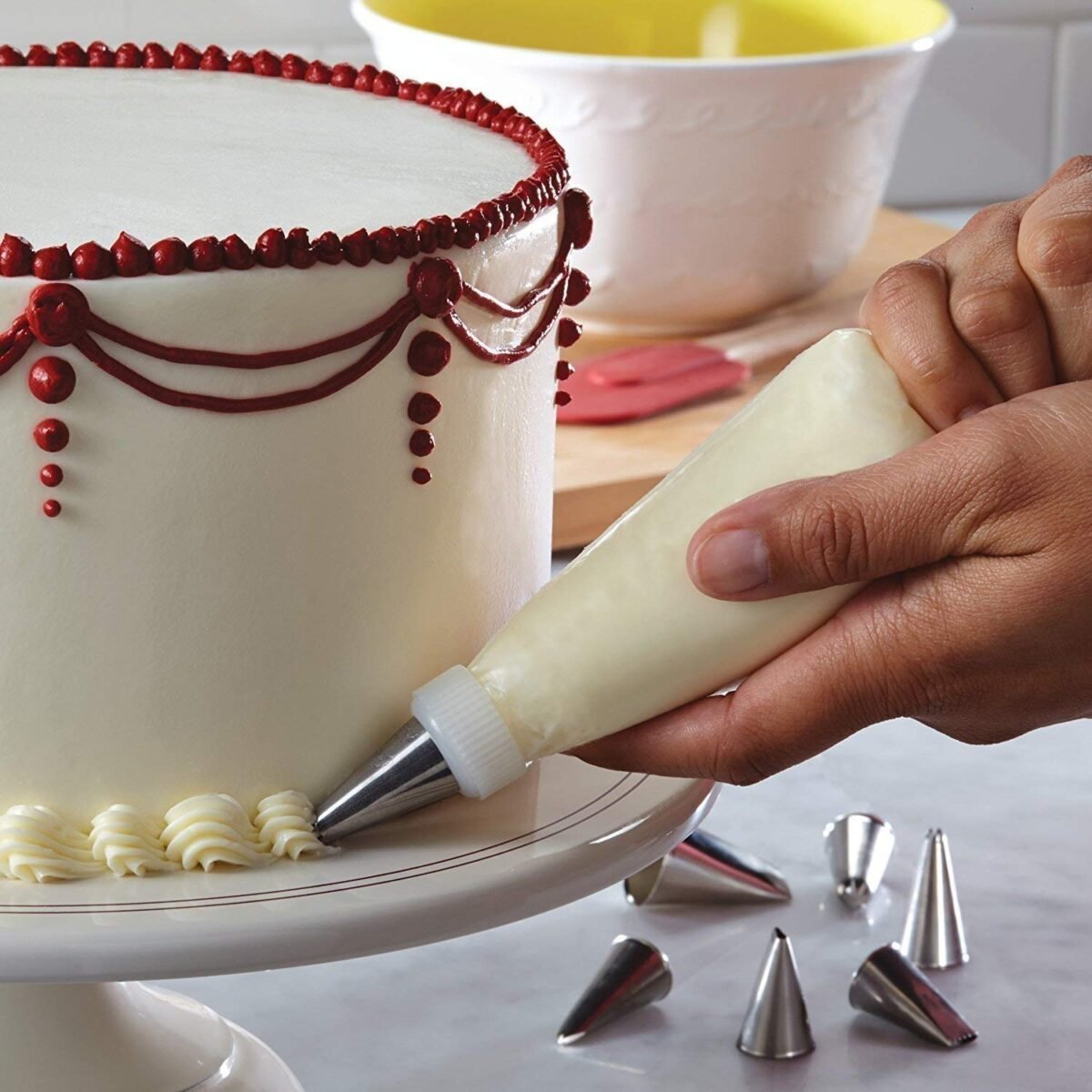 MySmartiee | Cake Decorating Set Frosting Icing Piping Bag Tips with Steel