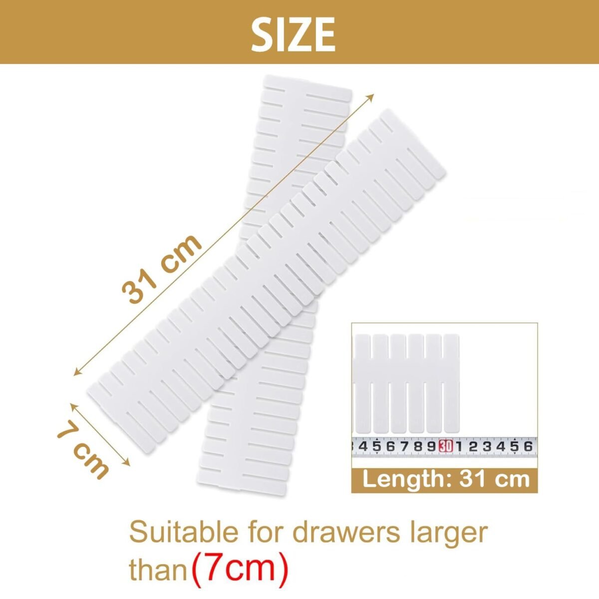 8 Pcs Adjustable Stretchable Interlocking Drawer Clapboard Divider - MySmartiee