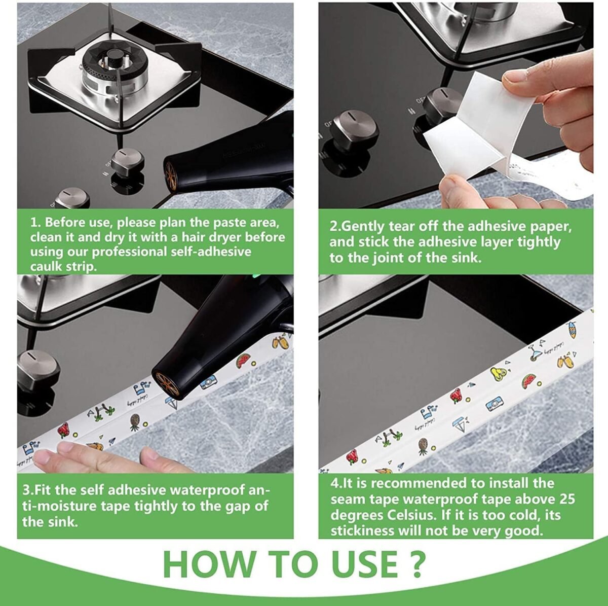 Self-Adhesive Sealing Tape - Waterproof, Oil-Proof for Kitchen & Bathroom Sinks   - MySmartiee - Image 4
