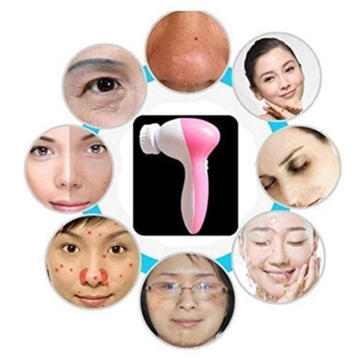 MySmartiee - 5 in 1 Face Facial Exfoliator Electric Massage Machine