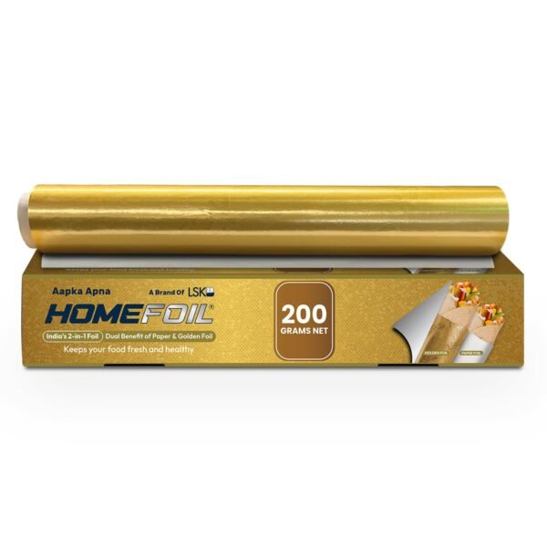 2-in-1 Paper & Golden Converted Aluminium Foil (200 Grams Net)