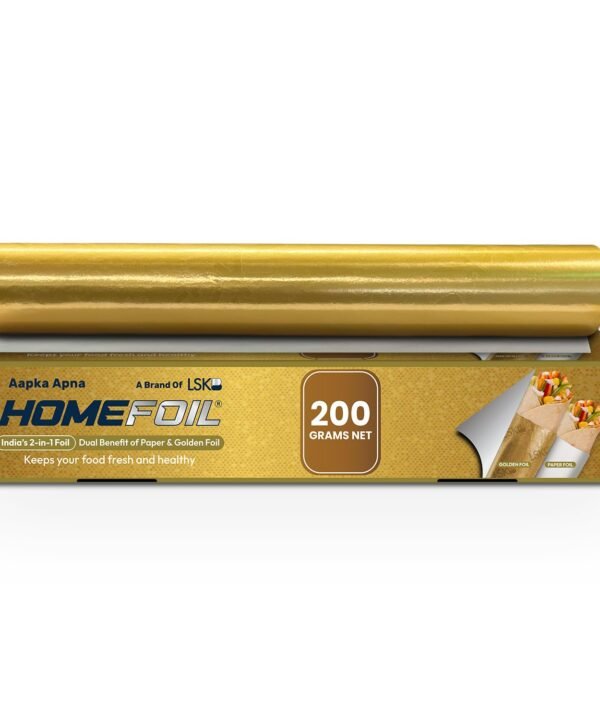 2-in-1 Paper & Golden Converted Aluminium Foil (200 Grams Net)
