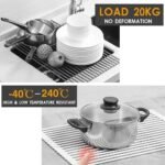 Roll Up Foldable Over The Sink Multipurpose Dish Drying Drainer Adjustable Rack For Washing Dishes