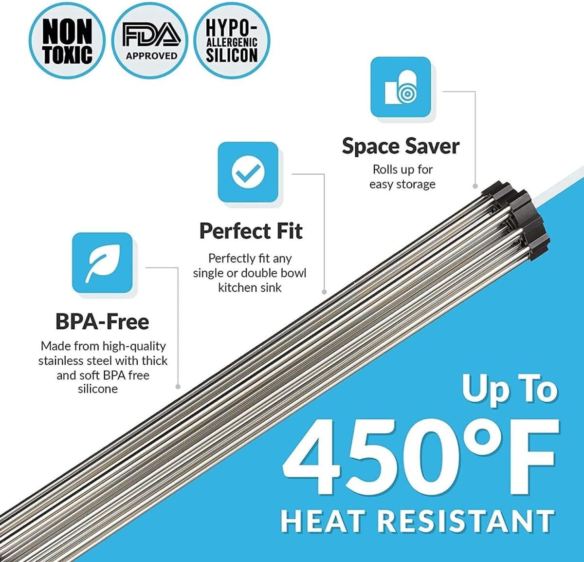 Adjustable Rack for Washing Dishes -Stainless Steel