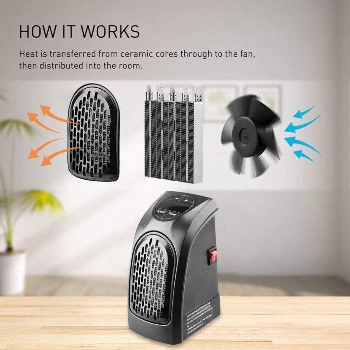 MySmartiee | Wall-Outlet 400 Watts Electric Handy Room Heater