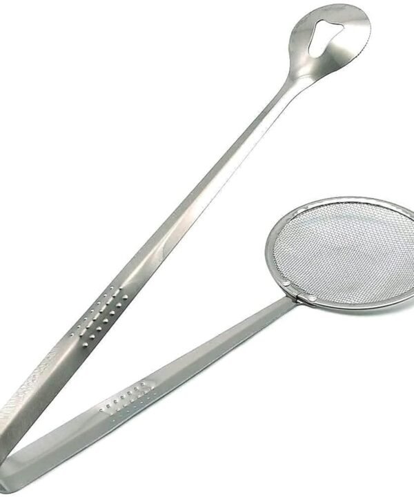 2 in 1 Fry Tool Filter Spoon Strainer with Clip