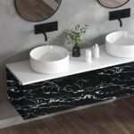 Branded Black Marble Sticker For Kitchen Countertops Waterproof Black Marble Wallpaper
