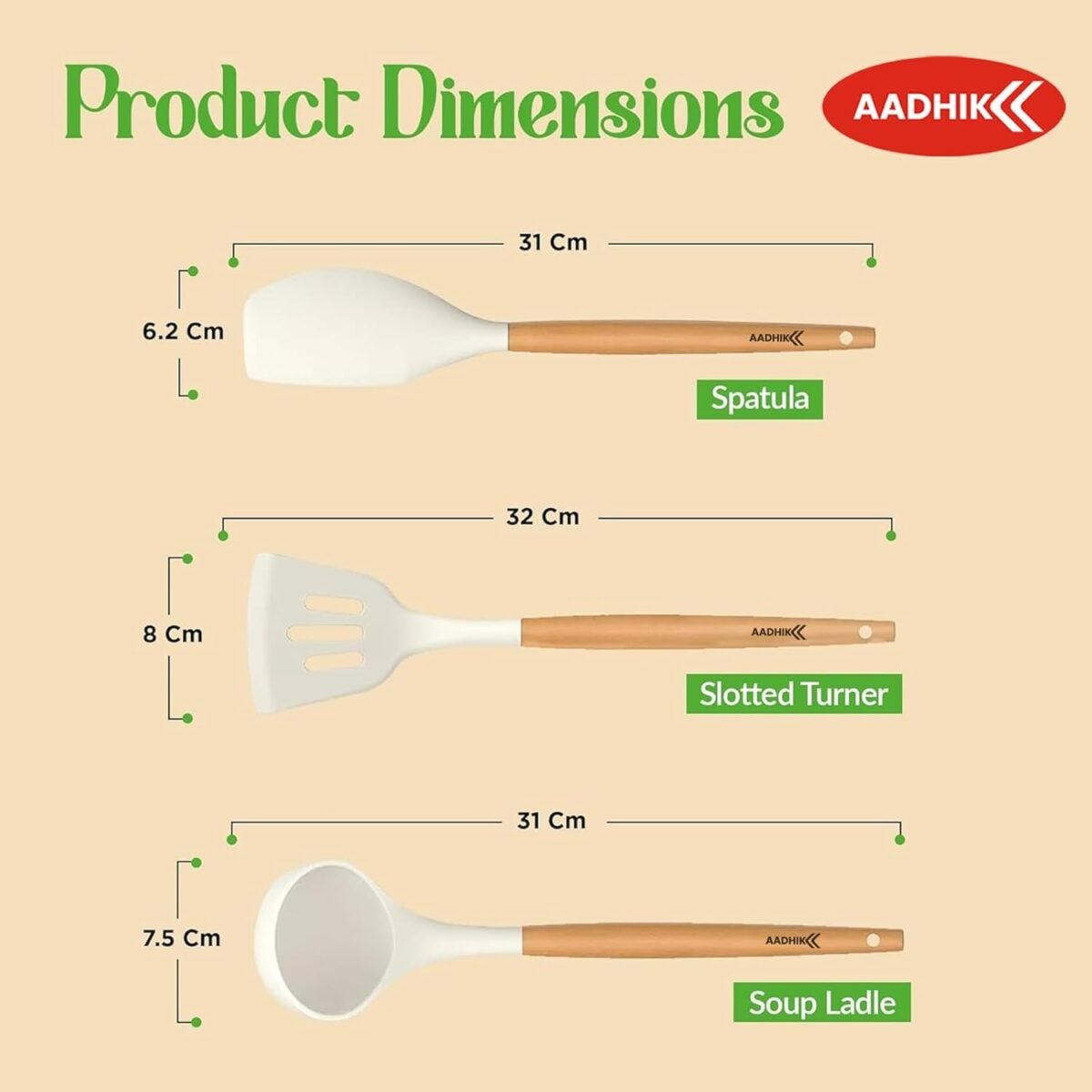 Silicone Spatula with Wooden Handle | Non Stick Safe Cooking & Mixing Kitchen Tools - Image 4