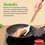 Silicone Spatula with Wooden Handle | Non Stick Safe Cooking & Mixing Kitchen Tools - Image 5