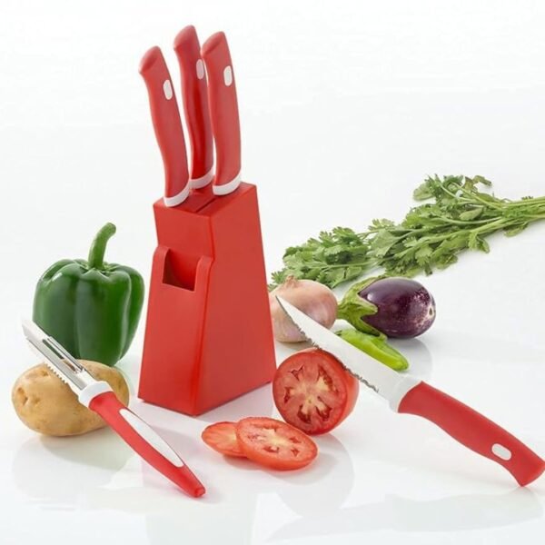 Red Knife With Stand