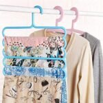 5 Layer Pants Clothes Hanger Wardrobe Storage Organizer Rack - Image 2