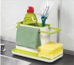 3 in 1 Kitchen Sink Organizer | Plastic Rack for Soap, Sponge, Brush & Dish Liquid - Image 4