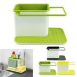 3 in 1 Kitchen Sink Organizer | Plastic Rack for Soap, Sponge, Brush & Dish Liquid - Image 2