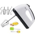 260W Electric Hand Blender - 7-Speed Immersion Mixer for Whipping Cream, Cake Baking (Includes Spatula & Brush)