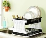 Durable plastic dish drying rack for organized kitchen countertops