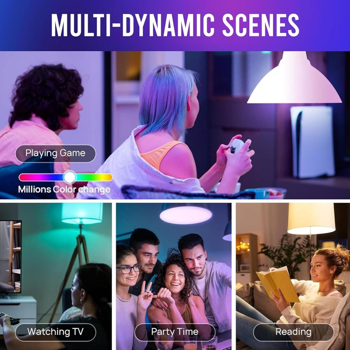 RGB Bluetooth Music Bulb - 12W Color-Changing LED Speaker Light with Remote - Image 5