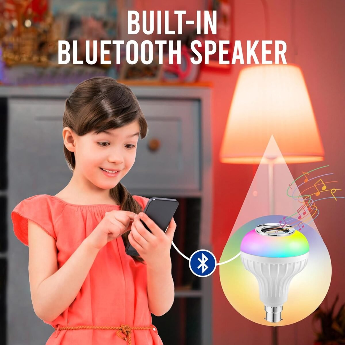 RGB Bluetooth Music Bulb - 12W Color-Changing LED Speaker Light with Remote - Image 6