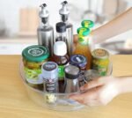 360 Degree Rotating Tray - Transparent Lazy Susan for Spice & Cosmetic Storage - Image 2