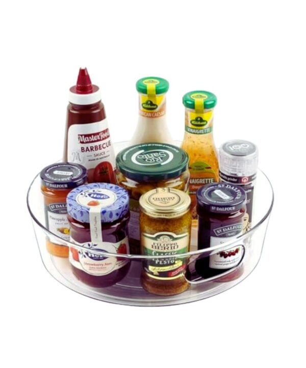 360 Degree Rotating Tray - Transparent Lazy Susan for Spice & Cosmetic Storage