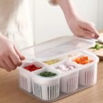 Fridge Storage Containers - Freezer & Vegetable Organizer Boxes with Drain Function - Image 3