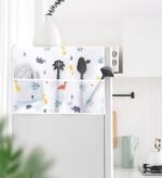 Fridge Cover with 6 Pockets - Waterproof Top Organizer for Single Door Refrigerator-Random Design - Image 5