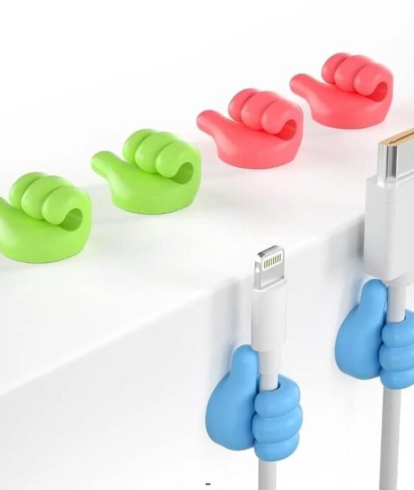Durable and flexible silicone wall hooks in red, green, and blue.