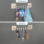Stainless Steel Wall Hanger - No-Drill Adhesive Hooks for Kitchen/Bathroom Organizing - MySmartiee - Image 2