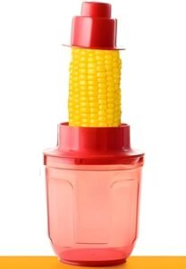 Easy-to-use kitchen corn stripper with a twist-and-push action.
