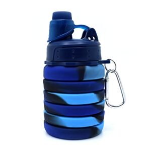 MySmartiee collapsible silicone water bottle with snap hook