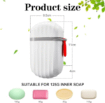 Leakproof Travel Soap Case - Waterproof Container with Drain Lid for Gym/Camping - Image 3