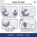 9 Inch Ice Bag for Pain Relief - Cold Water Bag with Leak-Proof Lid, Blue Snowflakes Design - Image 7