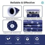 9 Inch Ice Bag for Pain Relief - Cold Water Bag with Leak-Proof Lid, Blue Snowflakes Design - Image 6