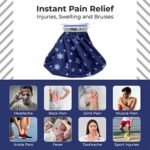 9 Inch Ice Bag for Pain Relief - Cold Water Bag with Leak-Proof Lid, Blue Snowflakes Design - Image 5