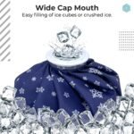 9 Inch Ice Bag for Pain Relief - Cold Water Bag with Leak-Proof Lid, Blue Snowflakes Design - Image 2