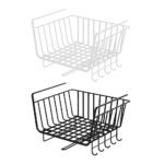 Undershelf Hanging Rack with Hooks - Metal Cabinet Organizer for Kitchen Storage - Image 2