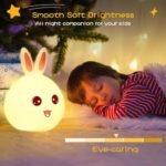 USB Rechargeable Rabbit Night Light - 7-Color Dimmable Nursery Lamp for Kids' Rooms - Image 2
