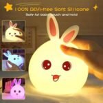 USB Rechargeable Rabbit Night Light - 7-Color Dimmable Nursery Lamp for Kids' Rooms - Image 3