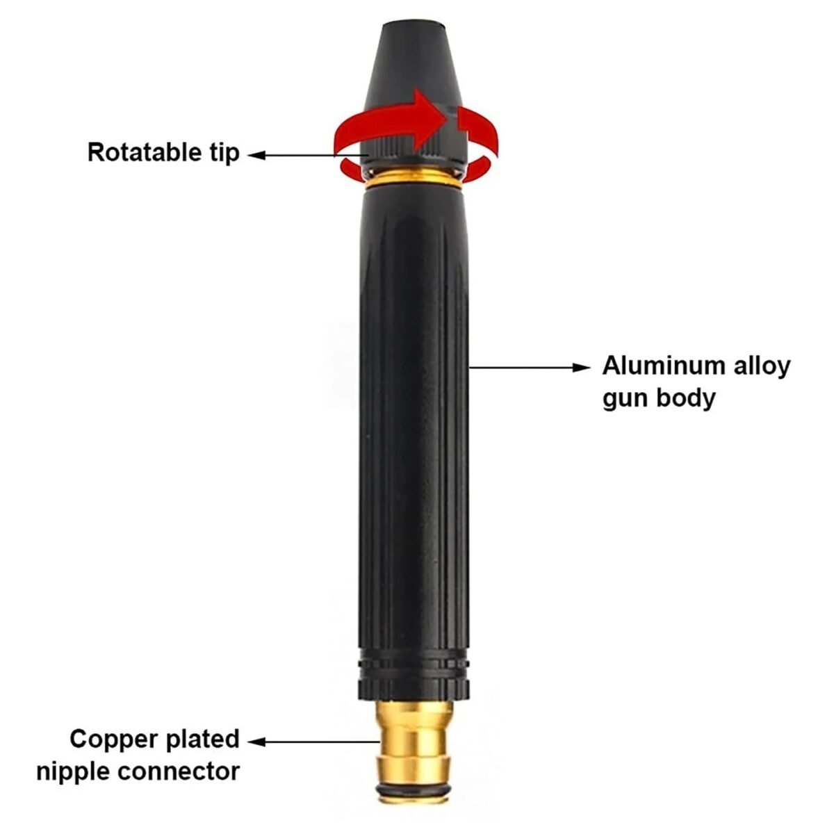 High Pressure Water Spray Gun - Brass Nozzle for Car, Bike & Garden Washing - MySmartiee - Image 2