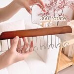 8-Hook Wooden Hanger - Adjustable Closet Organizer for Lingerie, Belts & Ties - Image 7