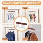 8-Hook Wooden Hanger - Adjustable Closet Organizer for Lingerie, Belts & Ties - Image 6