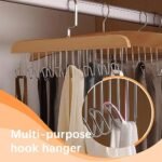 8-Hook Wooden Hanger - Adjustable Closet Organizer for Lingerie, Belts & Ties - Image 3