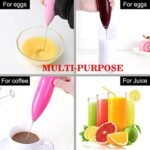 Electric Milk Frother - Rechargeable Stainless Steel Coffee Whisk-Pink colour only - Image 5