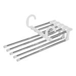 5-in-1 Stainless Steel Foldable Hanger for Clothes & Pants - Multi-Layer Wardrobe Organizer